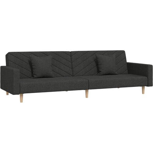 Maison Chic kavč - Sofa - Kanape dvosed z ležiščem in dvema blazinama črno blago, (21727569) Cene