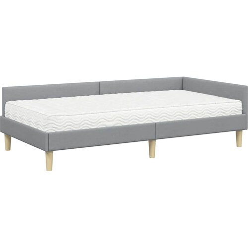  Kutni krevetni okvir s madracem 2 kom. Svijetlo siva Svjetlosiva 90 x 200 cm Slike