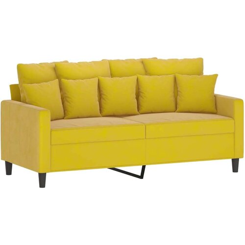  2-dijelni set sofa s jastucima žuti bar&amp;scaron;unasti Slike