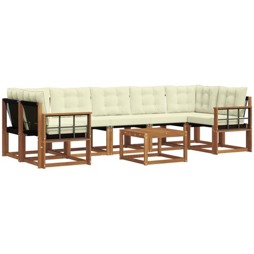  Set vanjskih sofa 8 kom. Prirodna i krem Slike
