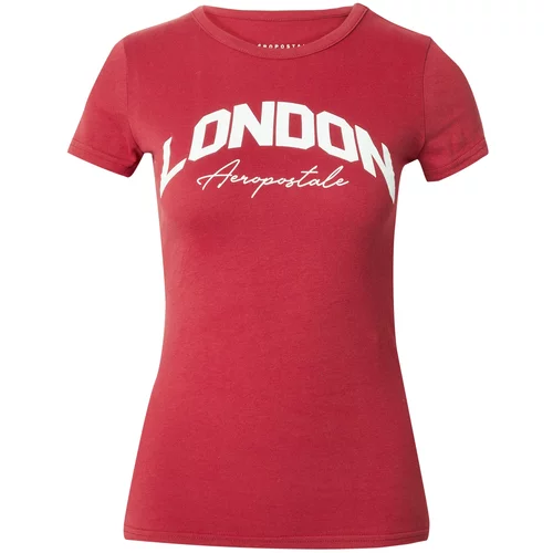AÉROPOSTALE Majica 'LONDON' ognjeno rdeča / bela