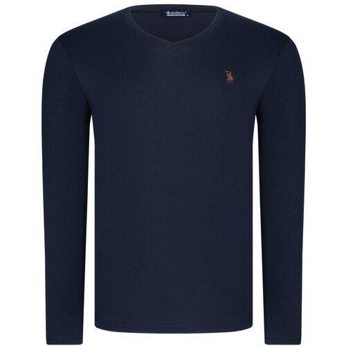 Dewberry DUAL SET T8587 V COLLAR MEN'S SWEATSHIRT-LACİVERT-LACİVERT Cene