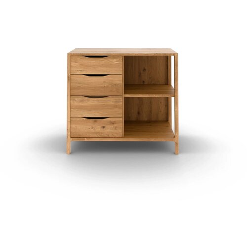 The Beds Niska komoda od punog hrasta u prirodnoj boji 95x80 cm Twig – Cijene
