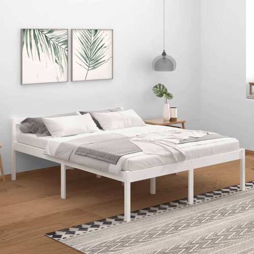  Okvir Za krevet od masivne borovine bijeli 160 x 200 cm Cene