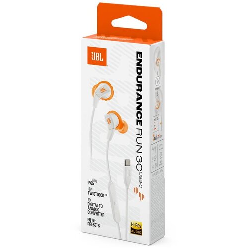 JBL Endurance Run 3 C žične USB-C slu&scaron;alke bele barve Cene
