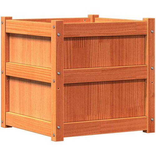 VidaXL Vrtno cvetlično korito vo&amp;scaron;čeno rjavo 50x50x50 cm trdna borovina, (21039161) Slike