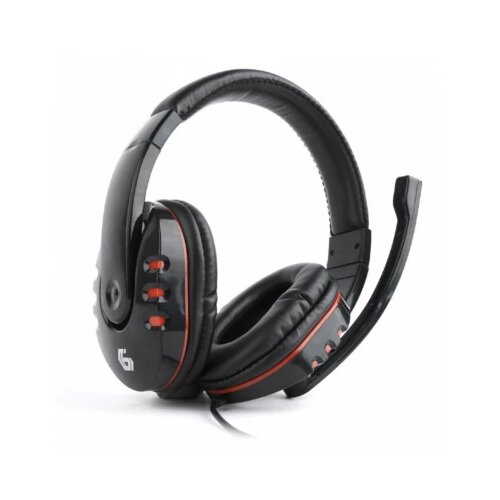 Gembird gaming headset with volume control, 3.5mm stereo, glossy black Slike