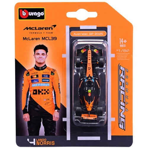 Bburago Formula Mclaren F1 MCL39, 1:64, Crno-narandžasta Cene
