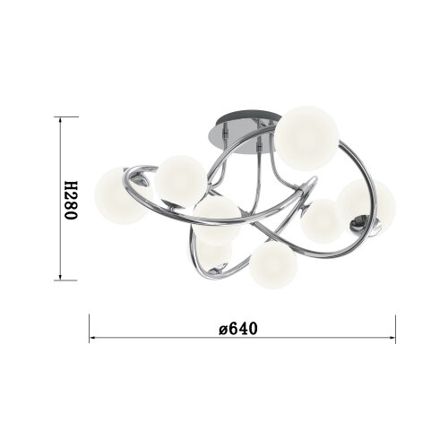 Wofi 9014-807 - led plafonski luster nancy 8xG9/3,5W/230V sjajni hrom Slike