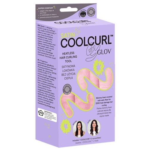 Glov uvijač za kosu bez toplote coolcurl satin pink Slike