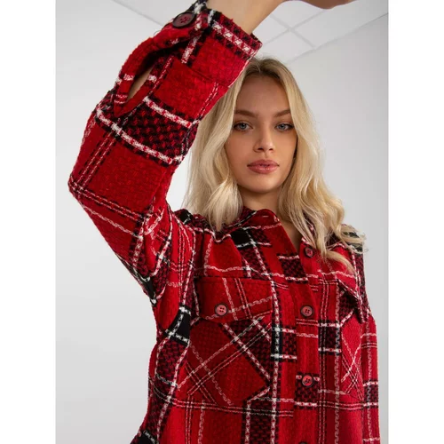 Fashion Hunters Red top checkered shirt with pockets