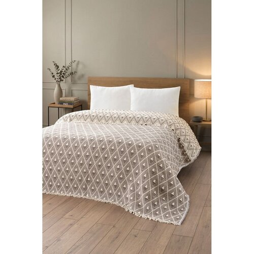  Piramit - Brown Brown Muslin King Quilt Slike
