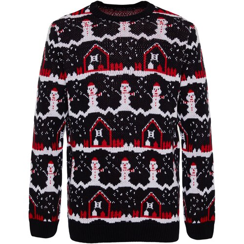 Trendyol Multicolored Men&amp;#039;s Regular Fit Crewneck Christmas Knitwear Sweater. Slike
