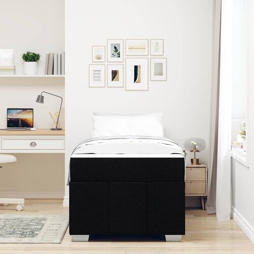 vidaXL Krevetna konstrukcija Crna 90 x 200 cm tkanina Cijene