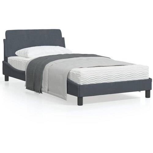 vidaXL Posteljni okvir z vzglavjem temno siv 100x200 cm žamet Cene