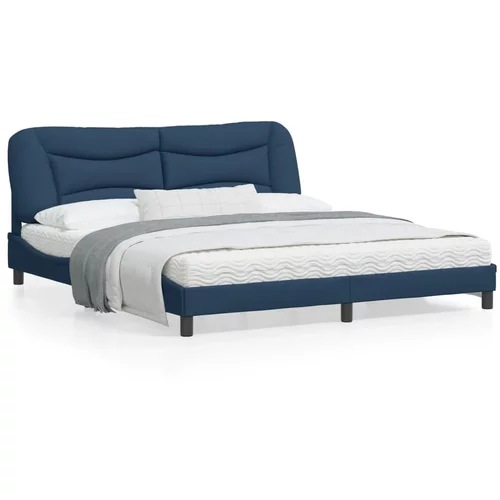  Okvir kreveta s LED svjetlima plavi 180 x 200 cm od tkanine