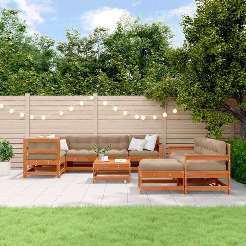  Set lounge namje&scaron;taja za vrt 10 pcs Bakarno smeđa bor Cijene