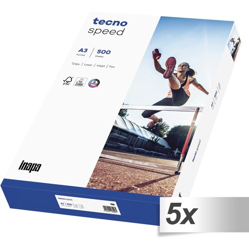 Tecno 5x 500 Sheets speed A 3 Universal Paper 80 g white Slike