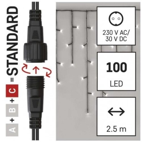 Emos lighting Standard LED povezovalna božična veriga &ndash; ledene sveče, 2,5 m, hl. bela D1CC01 Cene