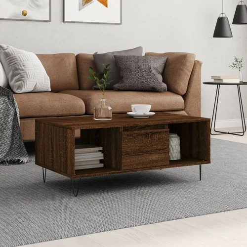 vidaXL Stolić za kavu smeđa boja hrasta 90x50x36,5cm konstruirano drvo vidaXL Stolić za kavu smeđa boja hrasta 90x50x36,5cm konstruirano drvo