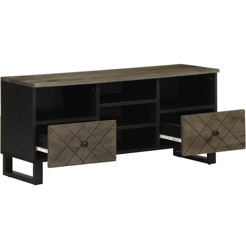 Maison Chic TV omarica - TV enota - Televizijska omarica črna 100x33x46 cm trden mangov les, (21700297) Slike