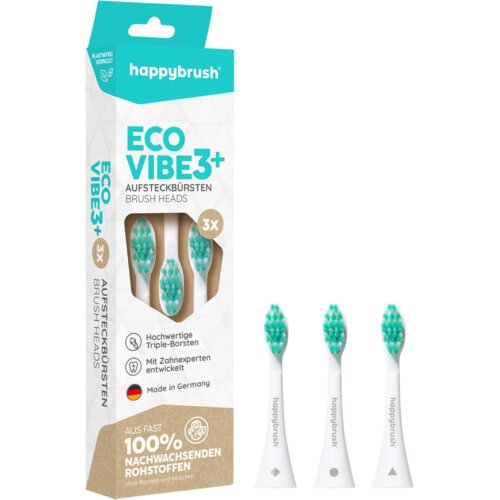 happybrush ECO VIBE 3+ glave električne četkice za zube White - 1 set Cene