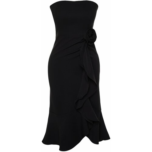 Trendyol Black Rose Accessory Elegant Evening Dress Slike