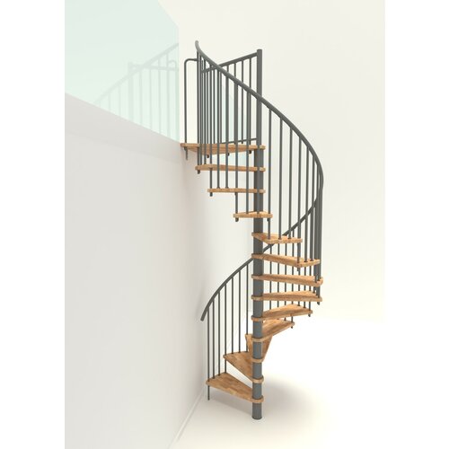 Minka spiralne stepenice - spiral smart siva bukva 100 cm Slike