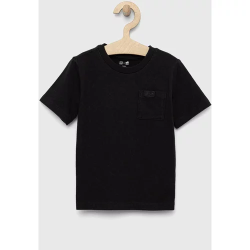 GAP Dječja pamučna majica kratkih rukava x BKC boja: crna, jednobojni model