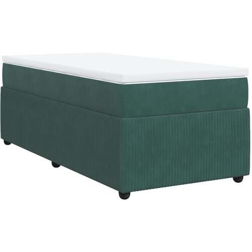 VidaXL Box spring krevet s madracem tamnozeleni 90x190 cm bar&amp;scaron;unasti Slike