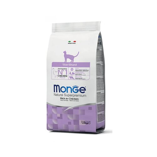 Monge suva hrana za sterilisane mačke sa ukusom piletine, 1.5kg Slike
