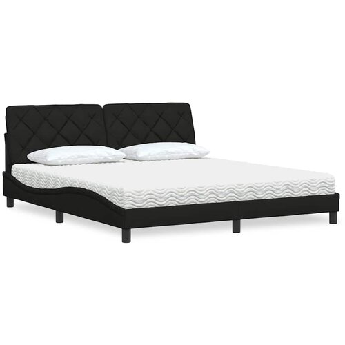 vidaXL Krevet s madracem crni 180x200 cm od tkanine Cene