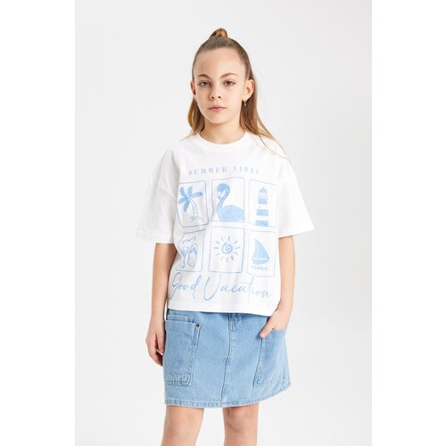 Defacto Girls Oversize Fit Printed Short Sleeve T-Shirt Slike