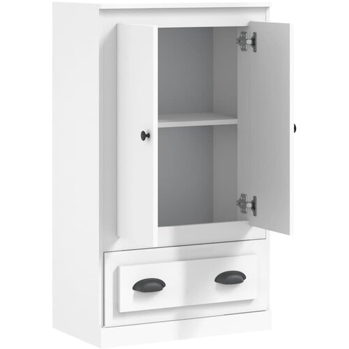  Visoka komoda bijela 60 x 35,5 x 103,5 cm od konstruiranog drva Slike