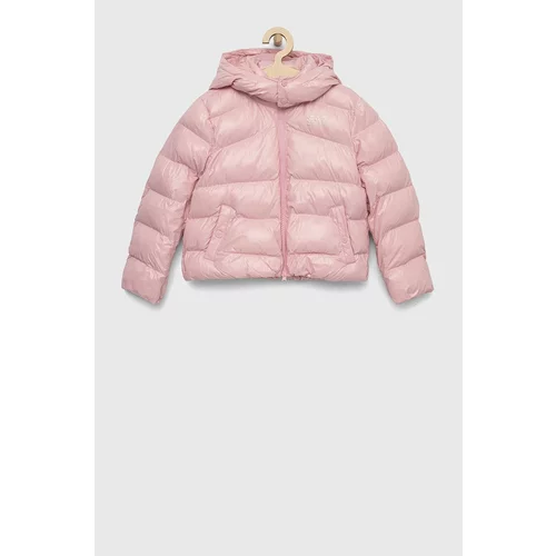 Ea7 Emporio Armani Otroška jakna roza barva
