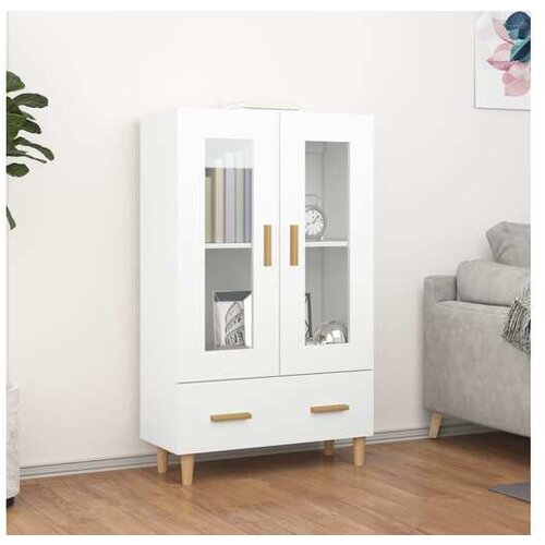  Visoka omarica bela 70x31x115 cm inženirski les Cene