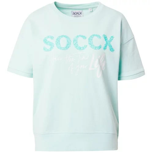 Soccx Sweater majica zelena / menta / bijela