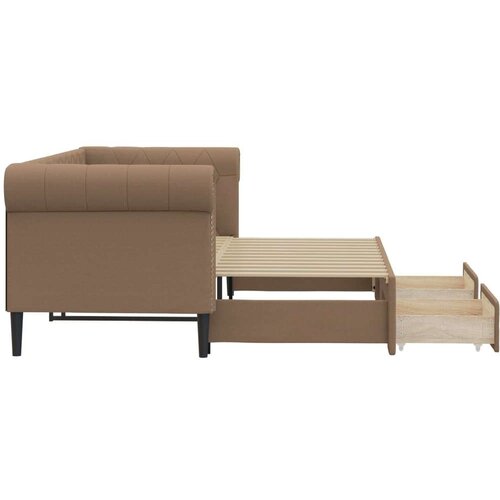  Dnevni krevet na razvlačenje cappuccino 90x200 cm umjetna koža Slike