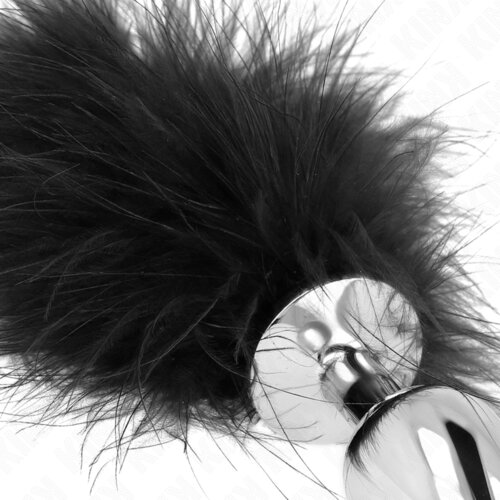 Kink Analni Čep With Feather Black (3 Cm) Slike