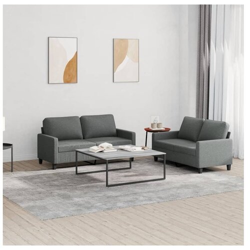 vidaXL 2-dijelni set sofa s jastucima tamnosivi od tkanine Cijene