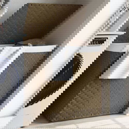vidaXL Košara za rublje s 2 odjeljka 53 x 35 x 57 cm od poliratana Cijene