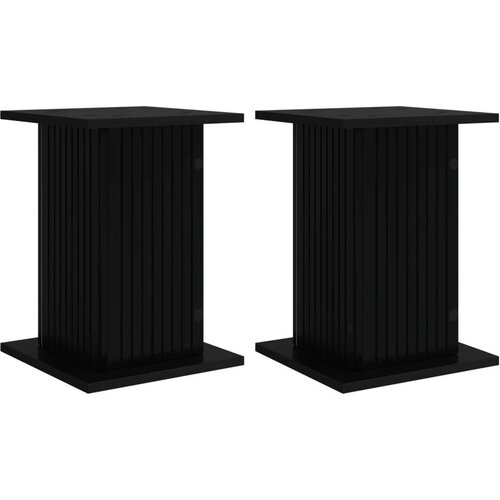  Stalak za biljke 2 pcs Crna 30 5 x 30 x 43 cm Konstruirano drvo - Crna 30 5 x 30 x 43 cm 2 Slike