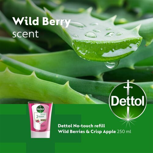Dettol Energise Liquid Hand Wash Wild Berries &amp;amp; Crisp Apple polnilo za brezstični dozirnik mila 250 ml Slike
