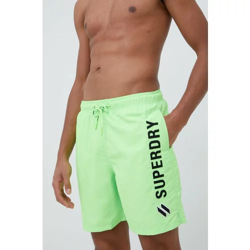 Superdry Kratke hlače za kopanje zelena barva