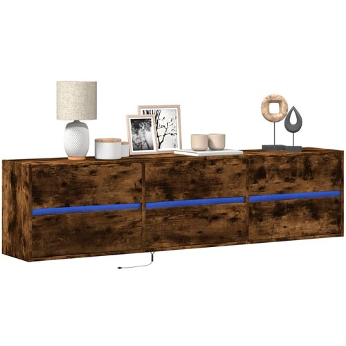 VidaXL Zidni TV ormarić LED boja dimljenog hrasta 180x31x45 cm Slike