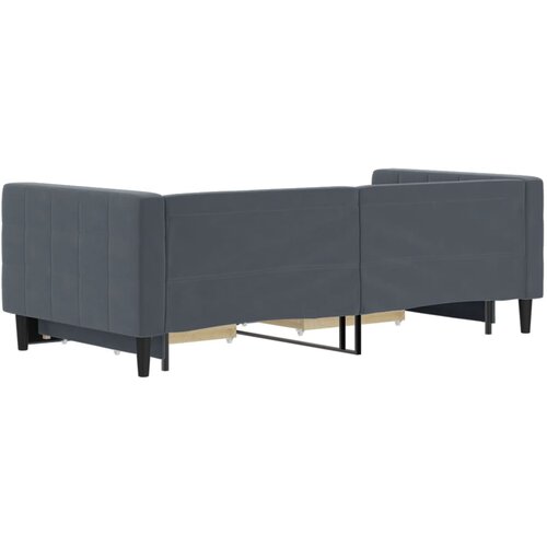  Dnevni krevet s pomoćnim ležajem i ladicama bez madraca tamno siva 90x190 cm Slike