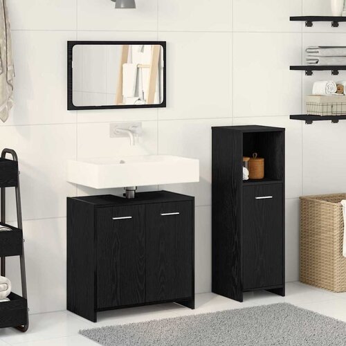  Set namje&scaron;taja za kupaonicu 3 kom. Crni hrast 30 x 30 x 95 cm - Crni hrast Cijene