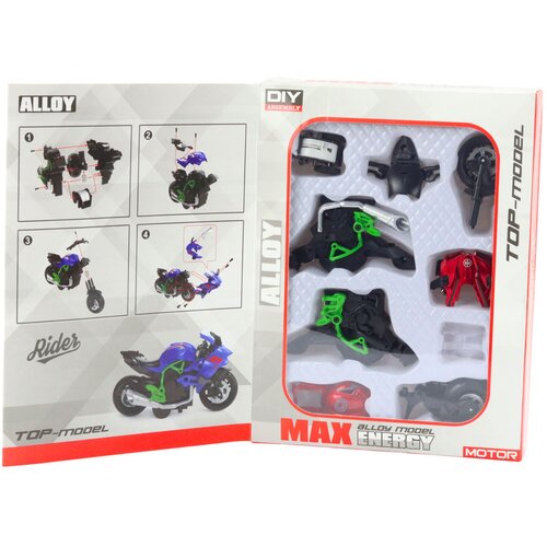  Metalni motor za sastavljanje 1:14 DIY - crveno/zeleni Slike