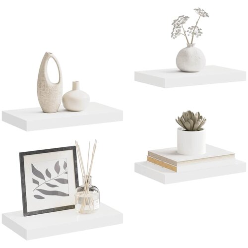  Plutajuće zidne police 4 kom bijele 40 x 23 x 3,8 cm MDF Slike