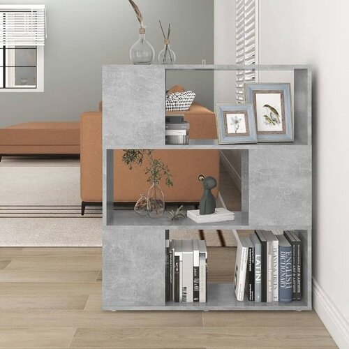 VidaXL Knjižna omara za razdelitev prostora betonsko siva 80x24x94 cm, (20978174) Slike